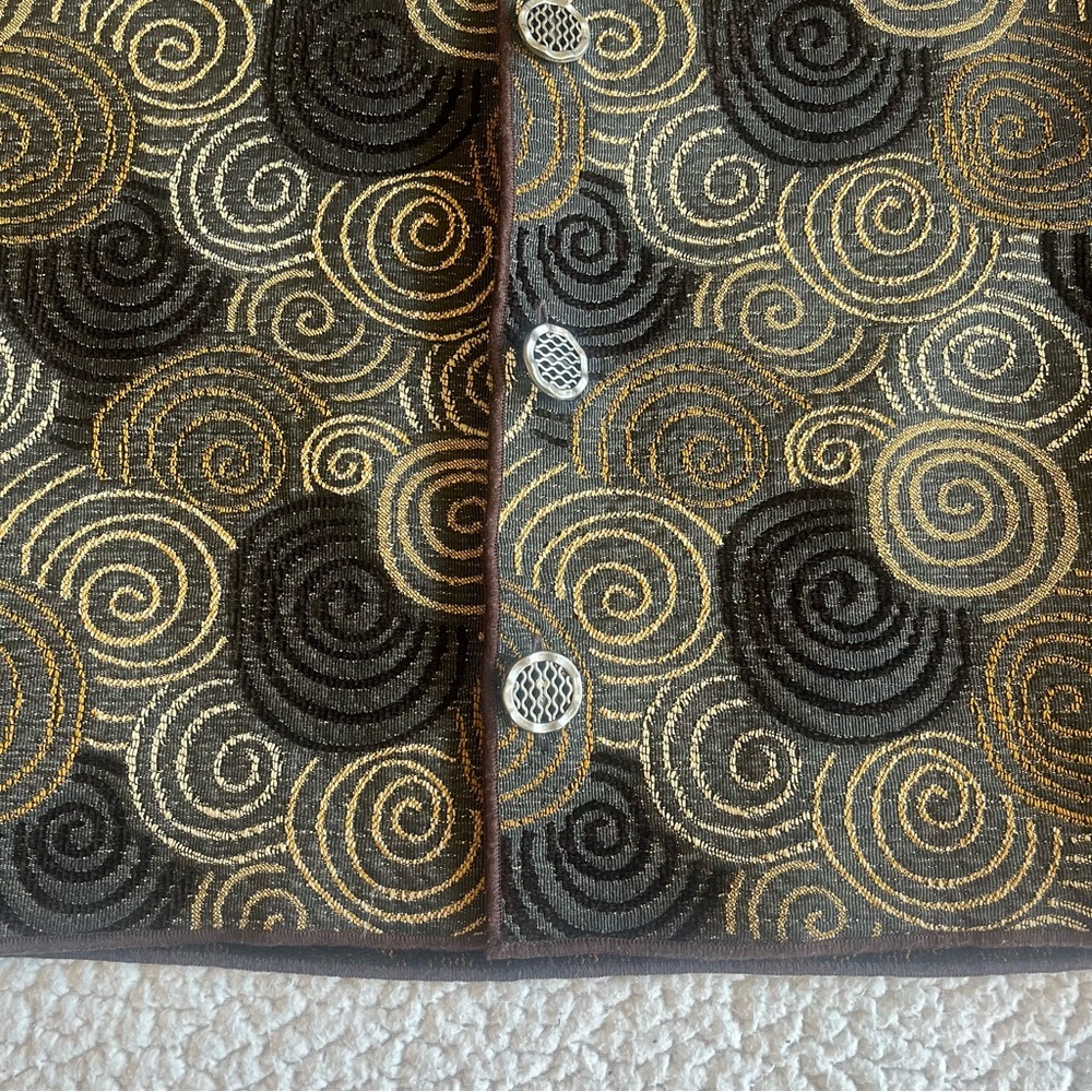 Reversible Spiral Patterned Jacket - Brown And Go… - image 8